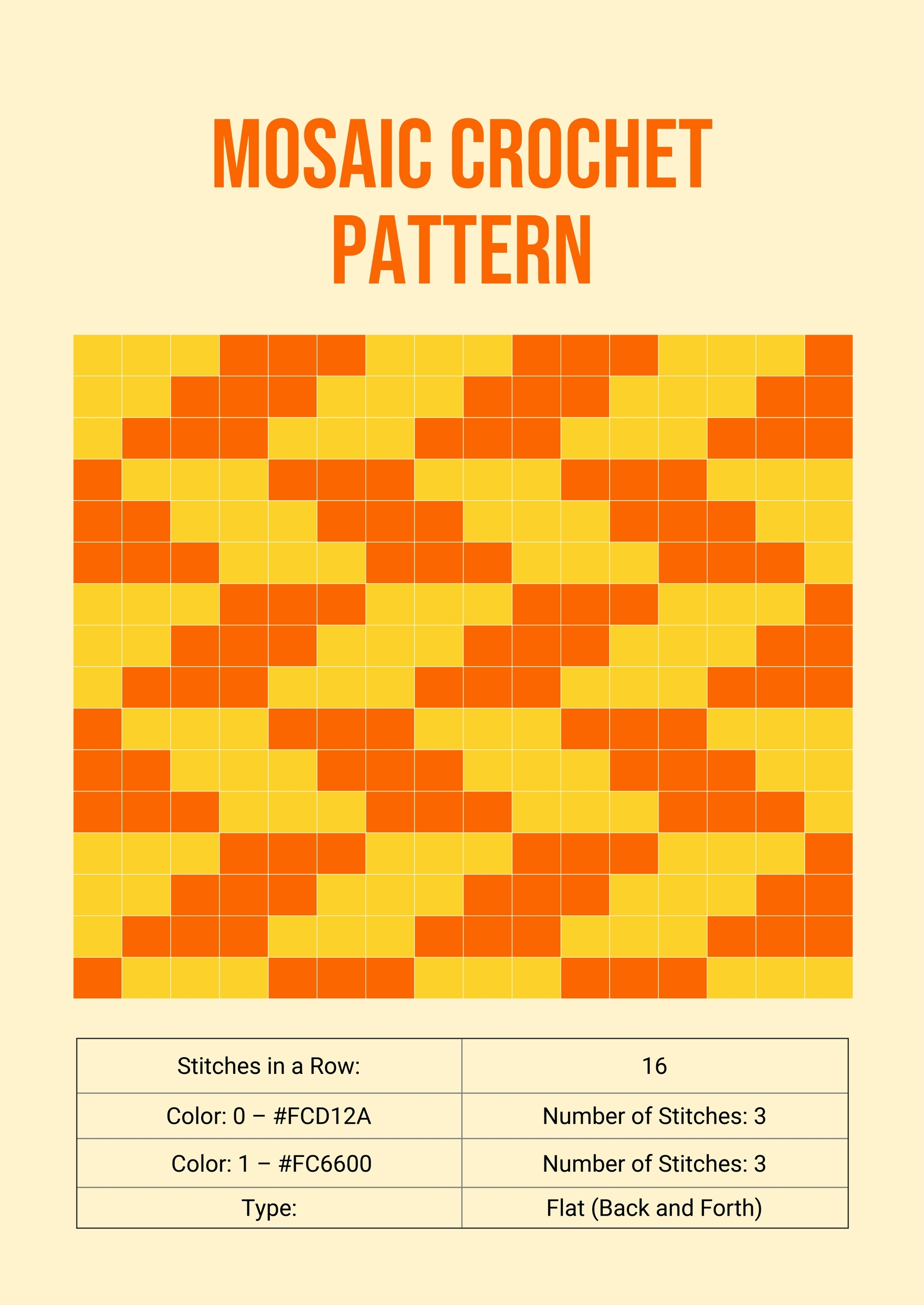 Free Mosaic Crochet Chart In Illustrator PDF Download Template