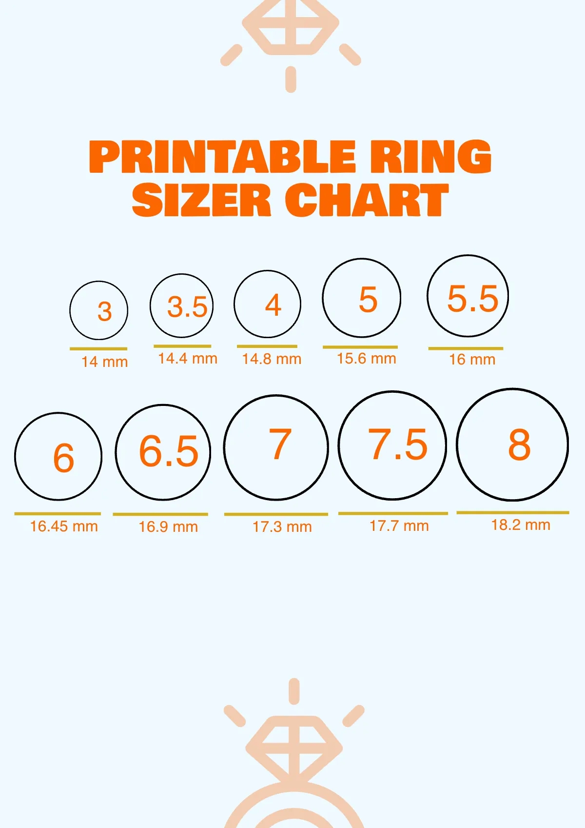 ring size chart printable