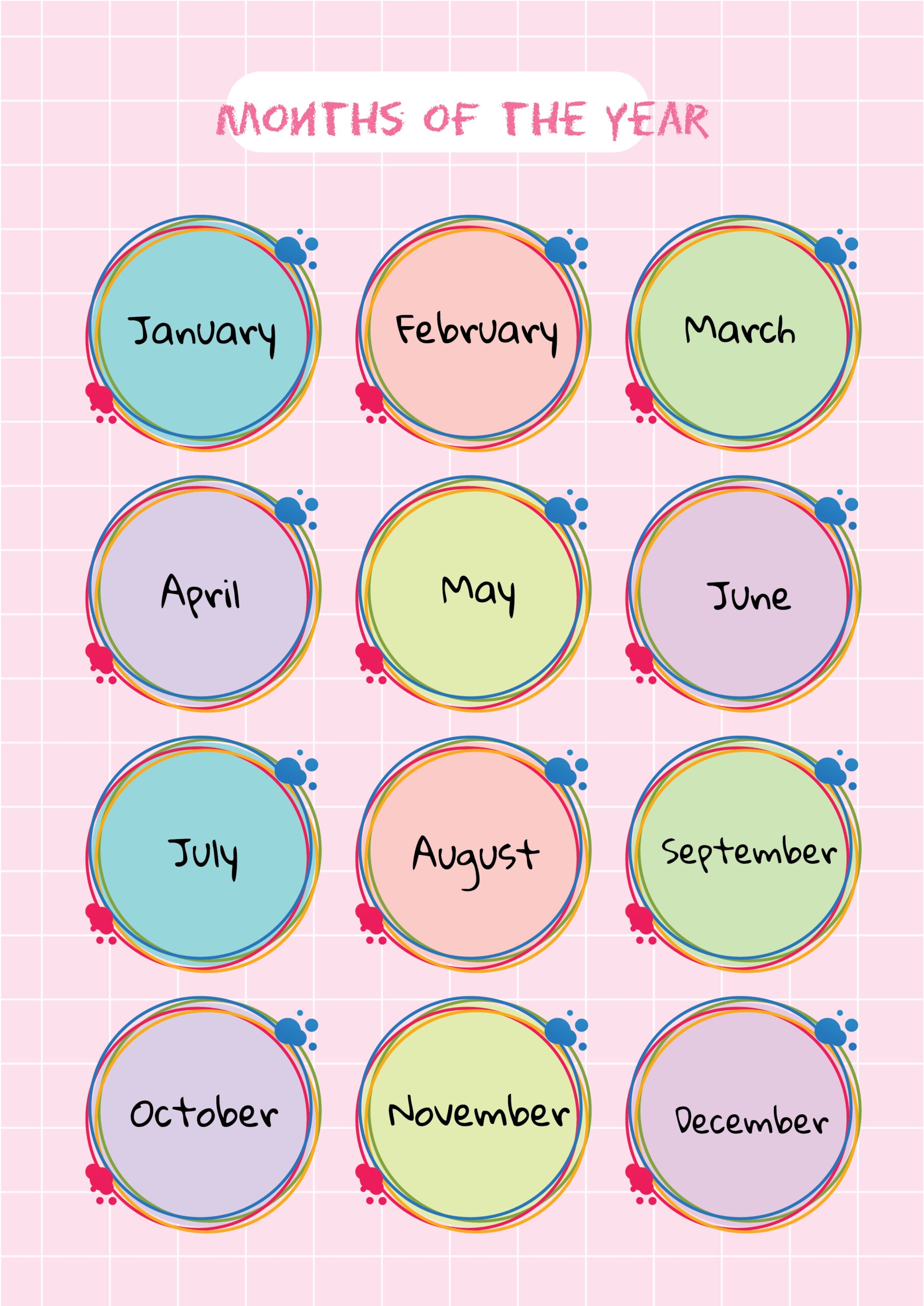 printable months of the year chart