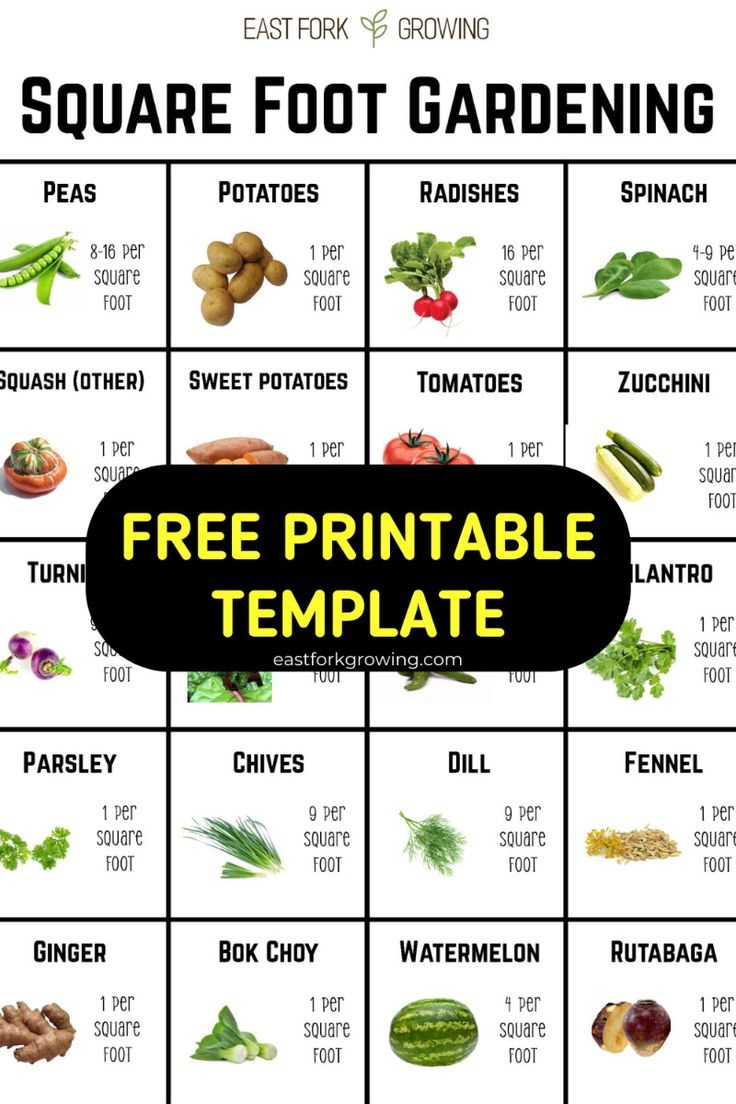 Free Printable Square Foot Gardening Template