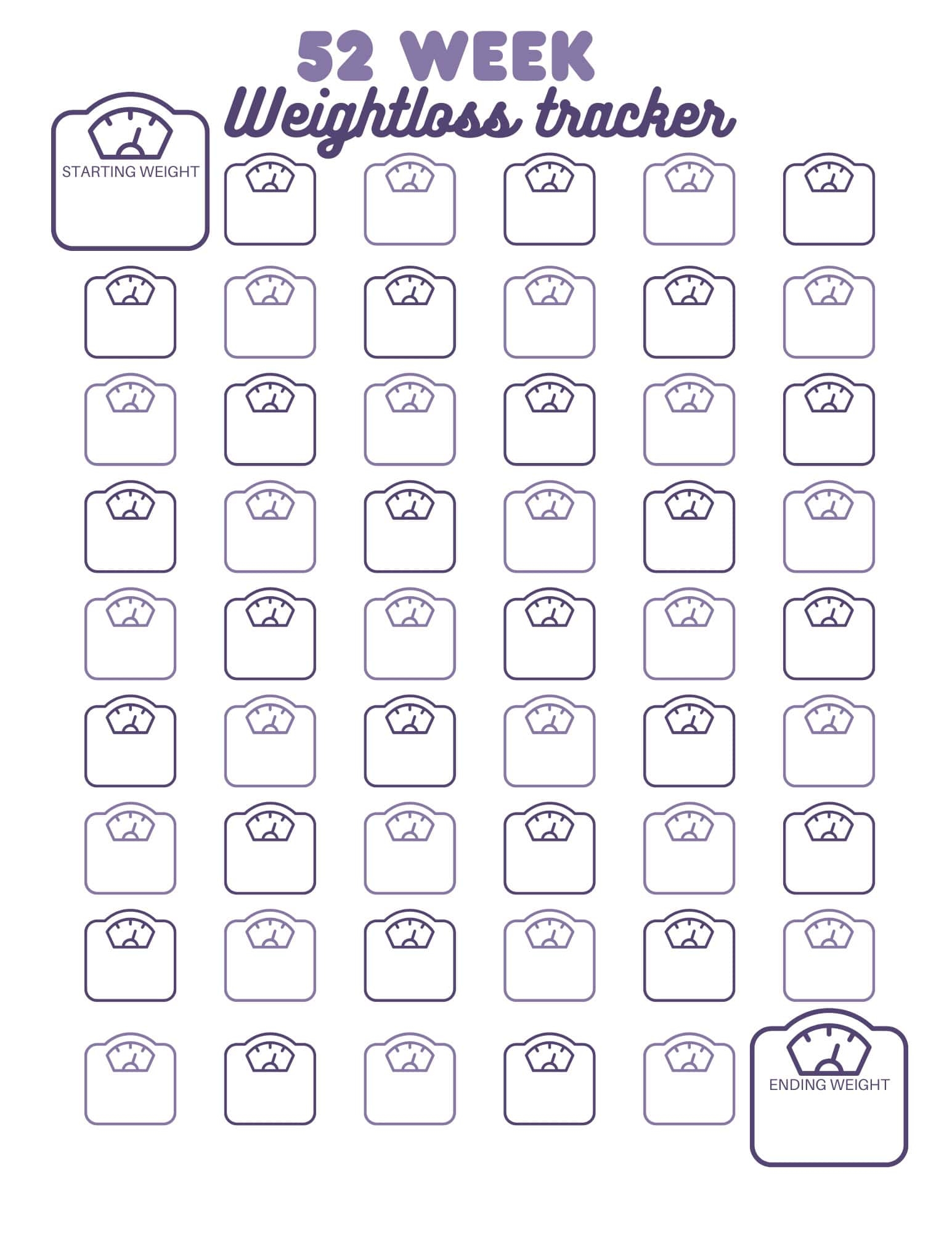 free printable weight loss chart