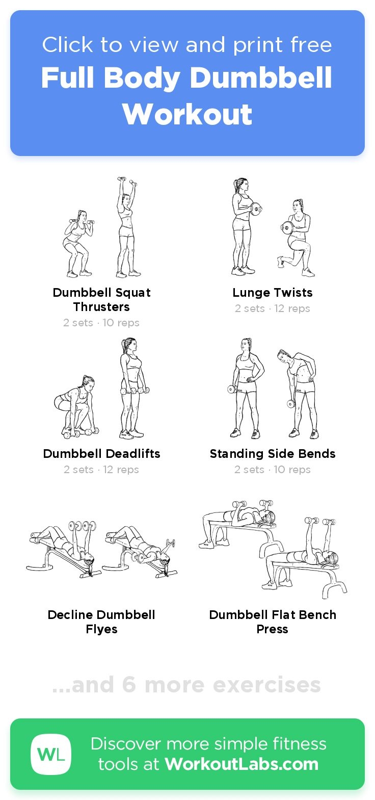 Full Body Dumbbell Workout Free Workout By WorkoutLabs Fit