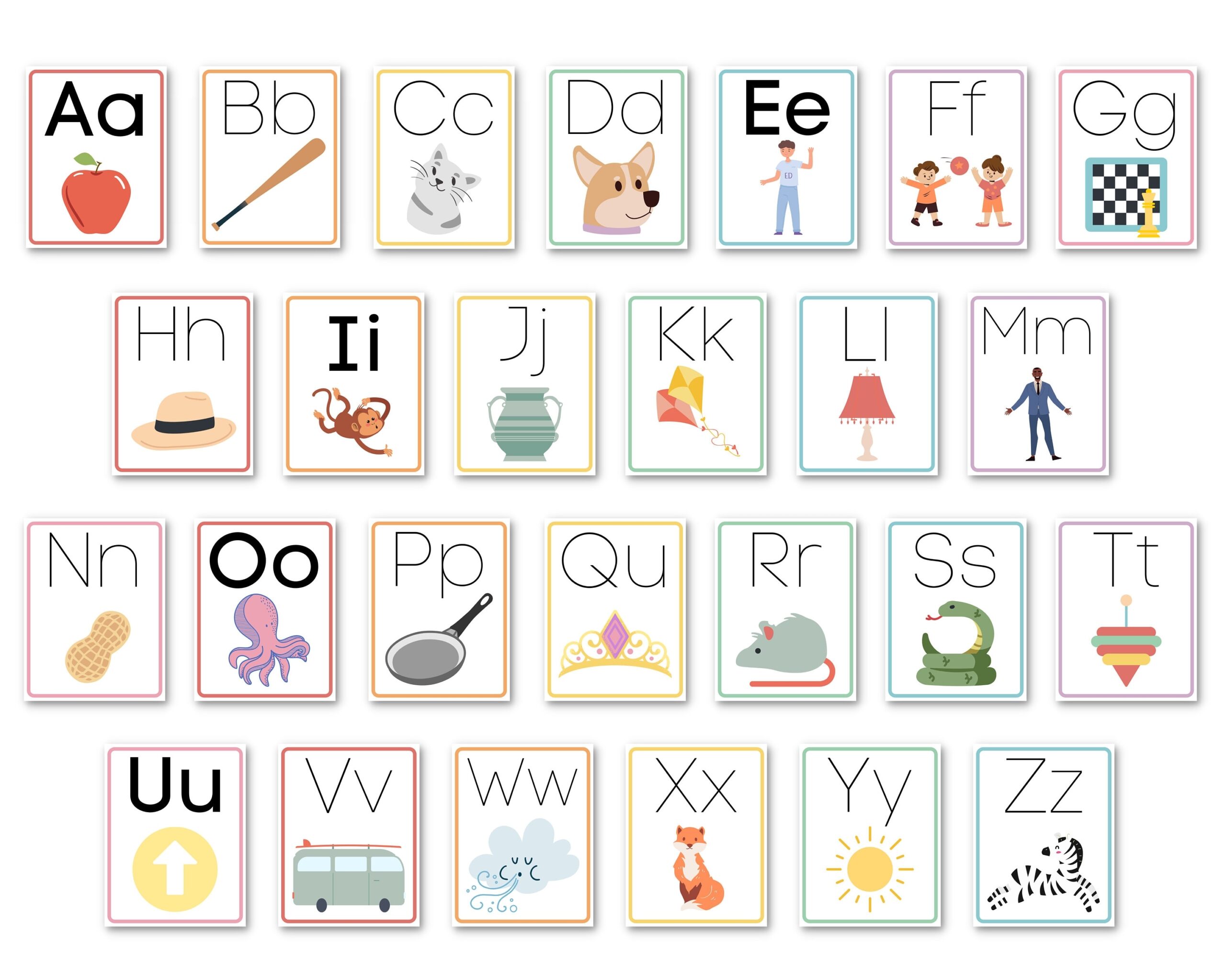 Fundations Aligned Wall Alphabet Instant Print Digital Download Simple And Modern Classroom Decor Aesthetic Classroom Alphabet Etsy