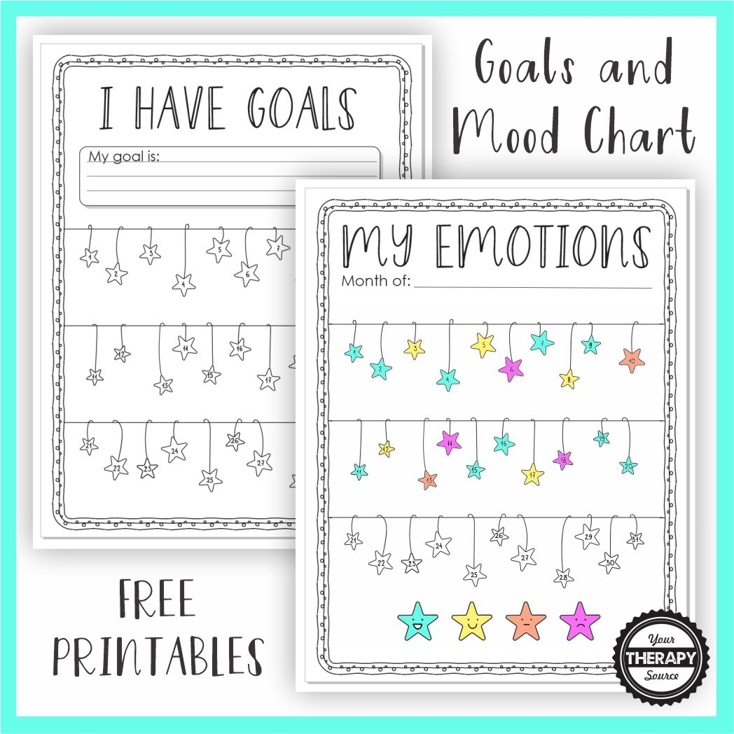 Goal Setting And Mood Chart For Kids FREE Your Therapy Source Goal Setting And Mood Chart For Kids FREE Your Therapy Source