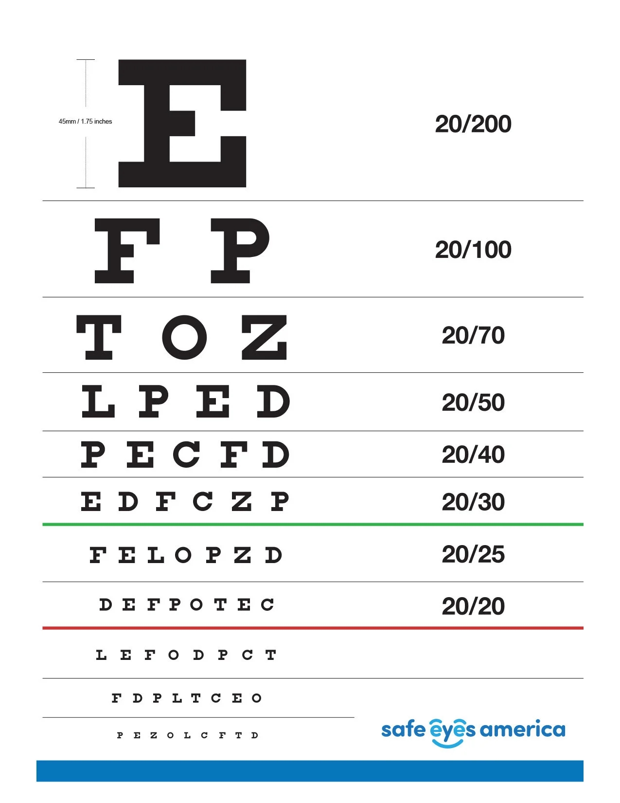 snellen eye chart printable