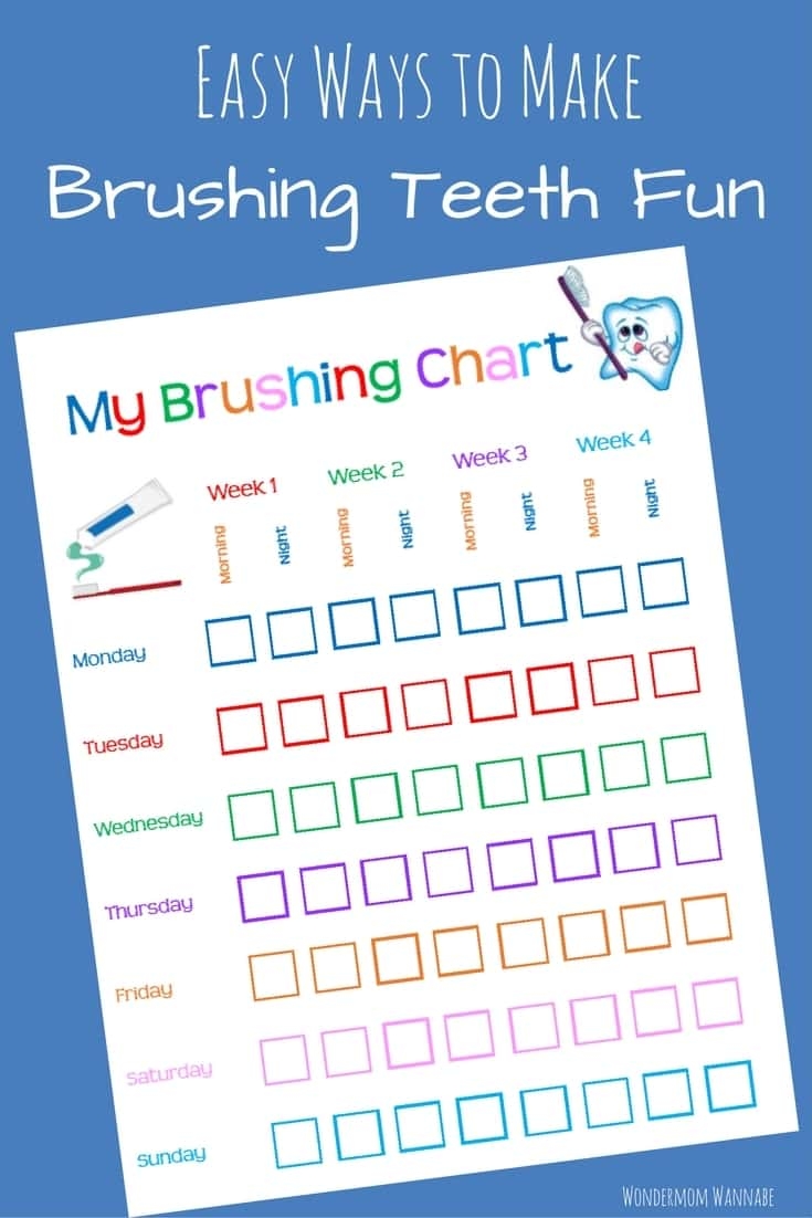 How To Improve Kids Dental Hygiene Free Tooth Brushing Chart