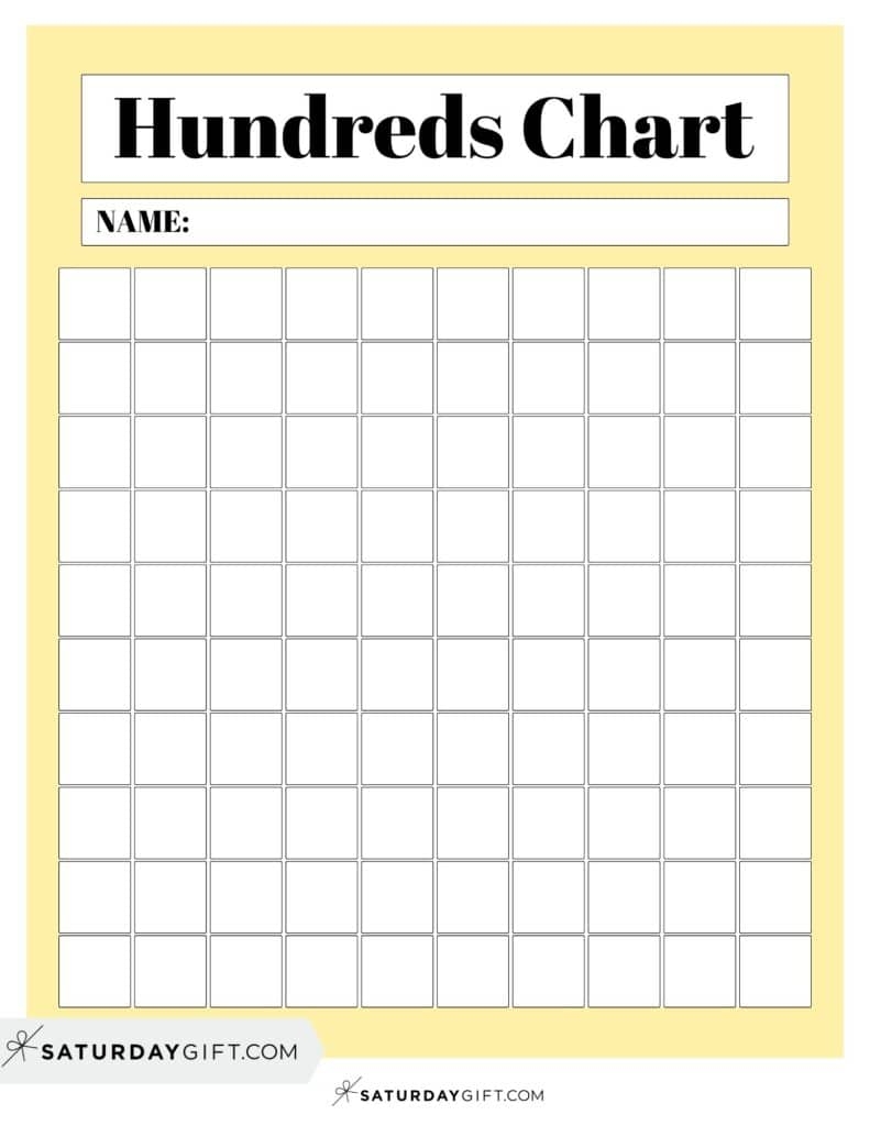 Hundreds Chart Printable 19 Free Numbers 1 To 100 Worksheets SaturdayGift