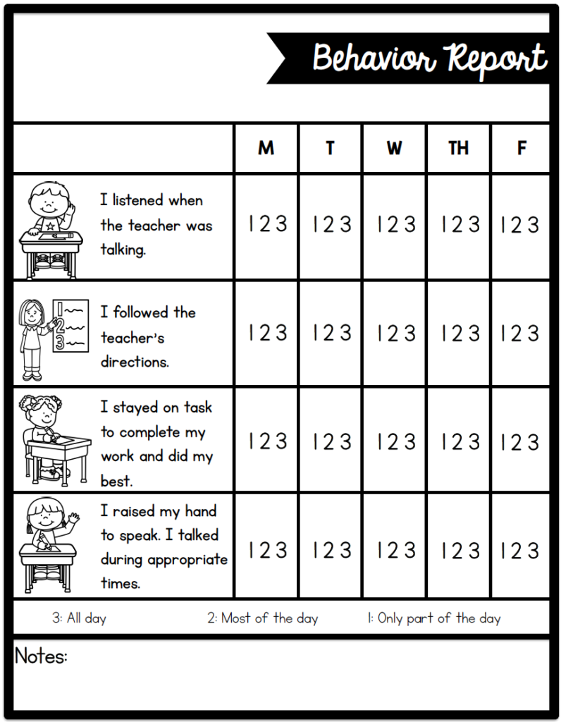 Individual Behavior Chart Freebies Sarah s Teaching Snippets Individual Behavior Chart Freebies Sarah s Teaching Snippets