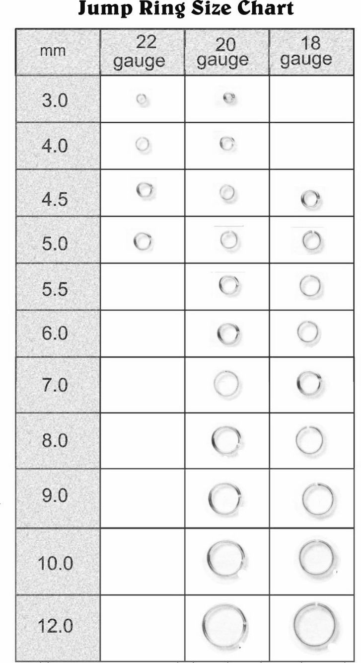 Jump Split Ring Size Chart