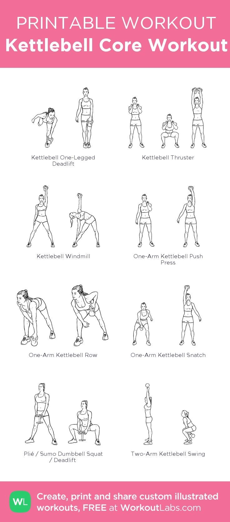 Kettlebell Core Workout Free Workout By WorkoutLabs Fit