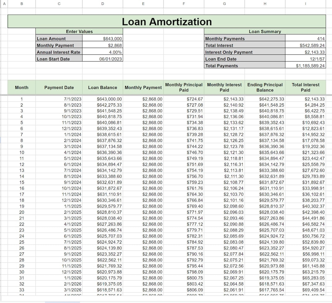 Loan Amortization Spreadsheet Car And Mortgage Payment Tracker Excel Google Sheets Debt Snowball Calculator Instant Download Etsy