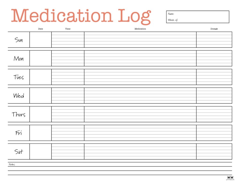 free printable home use daily medication chart