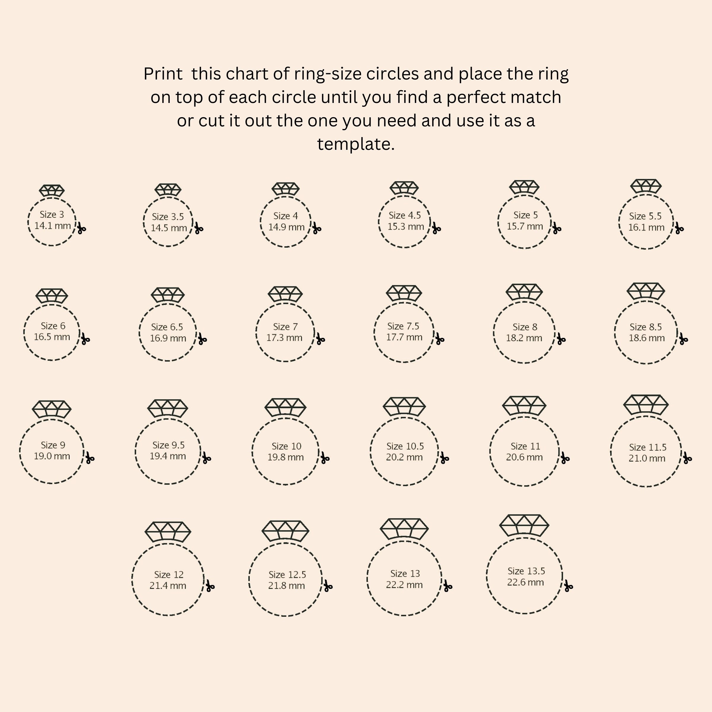 printable ring size chart for men
