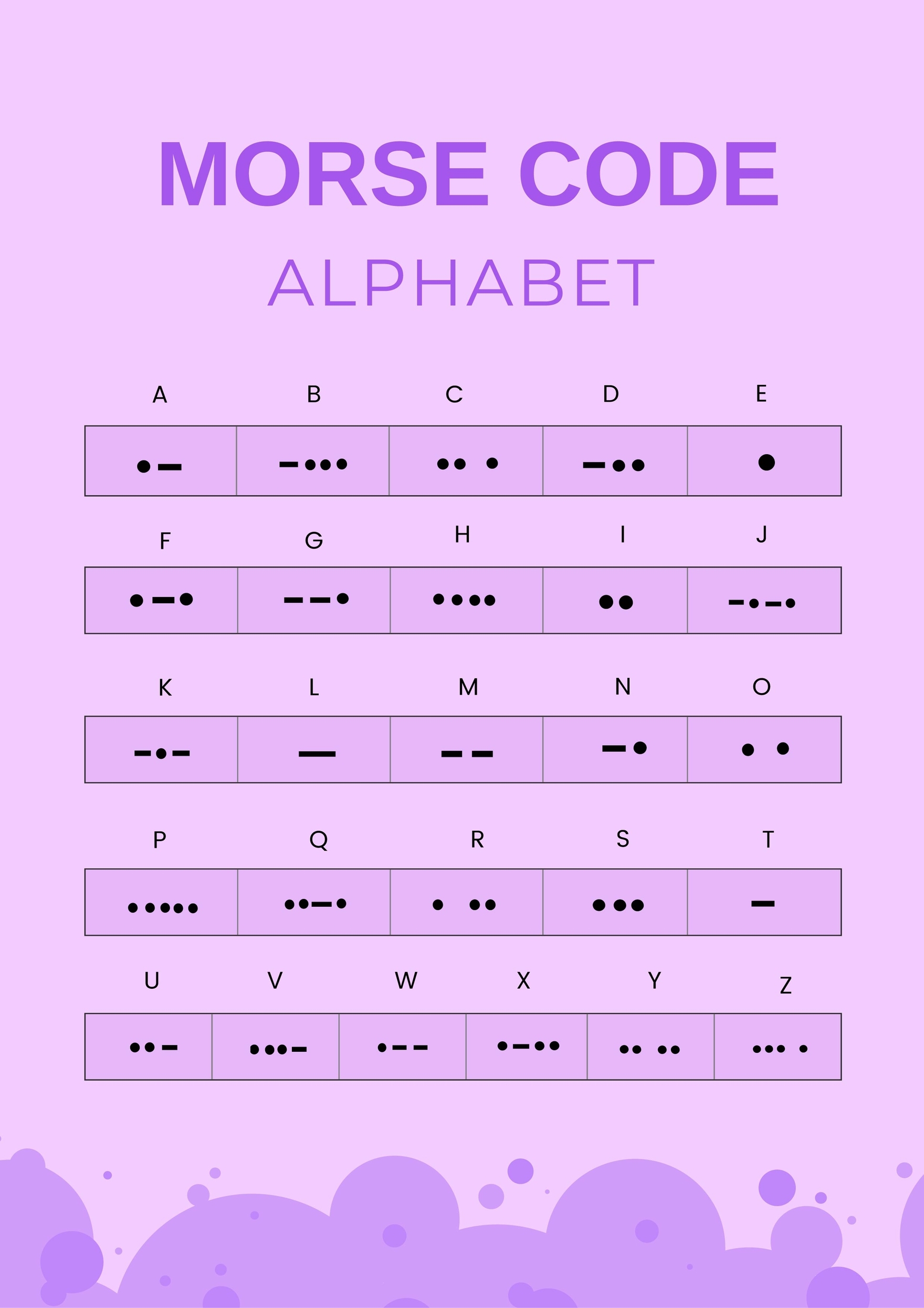 Morse Code Alphabet Chart In Illustrator PDF Download Template