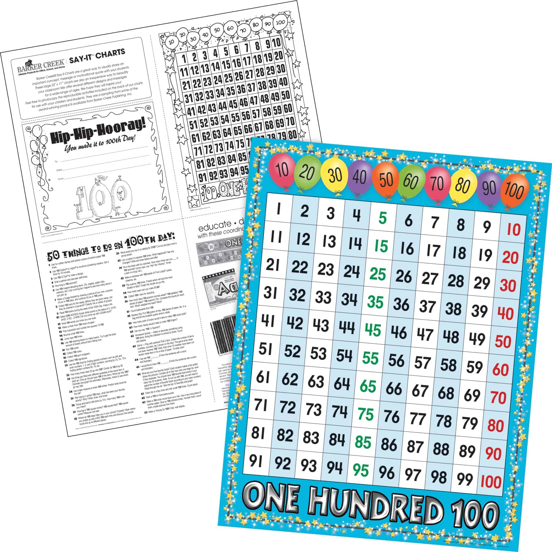 Number Grids Instructional Chart 2 Set Barker Creek Publishing