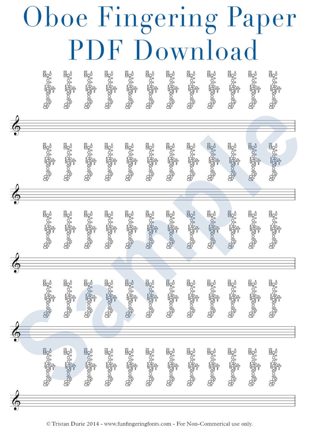 Oboe Fingering Paper Download And Printable PDF Great For Oboists And Teachers Etsy