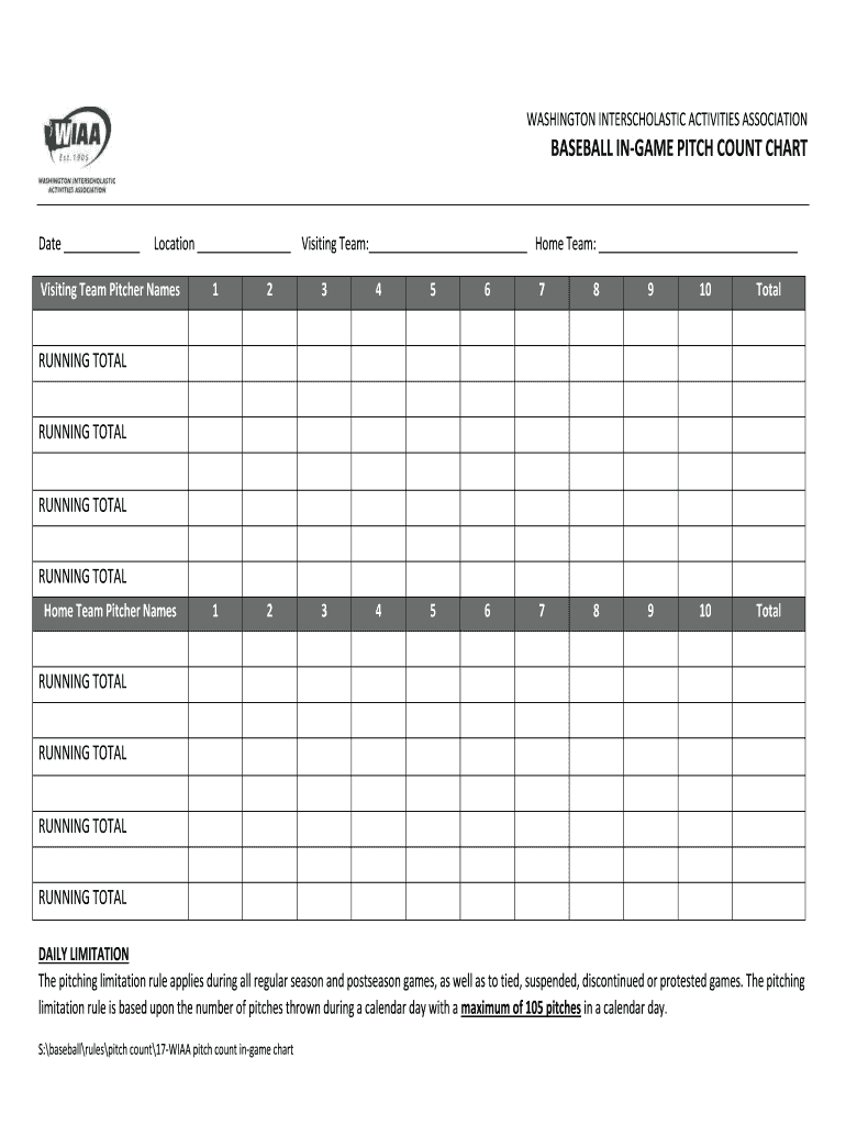Pitch Count Sheet Fill Out Sign Online DocHub