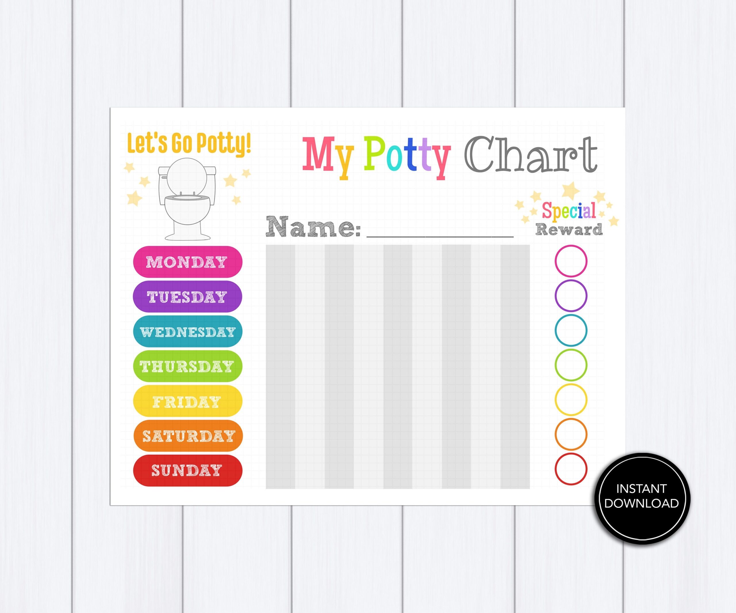 printable potty training reward chart