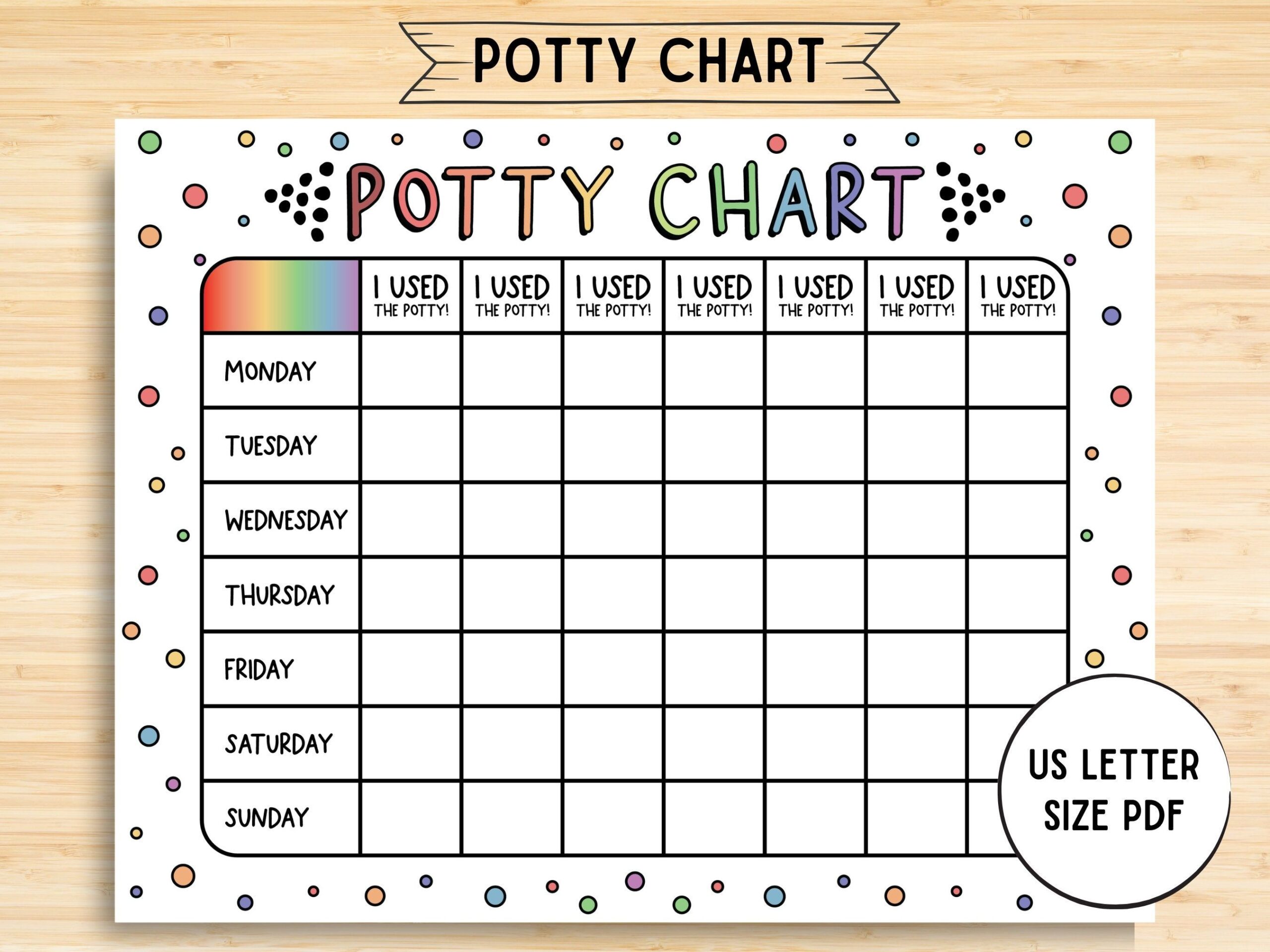 Potty Training Chart Printable Printable Study Planner