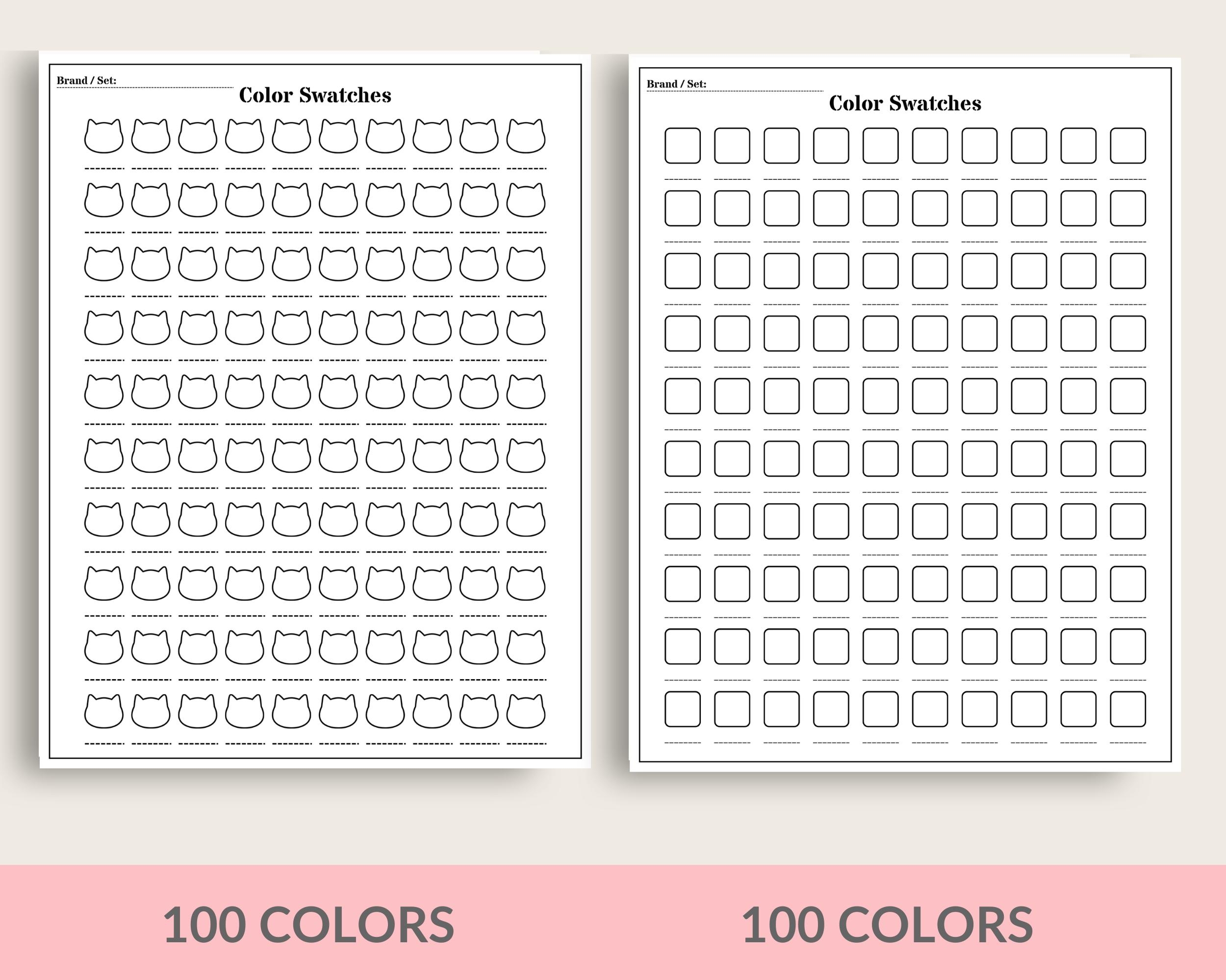 printable blank marker color chart