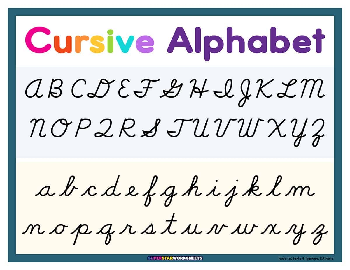 printable cursive chart