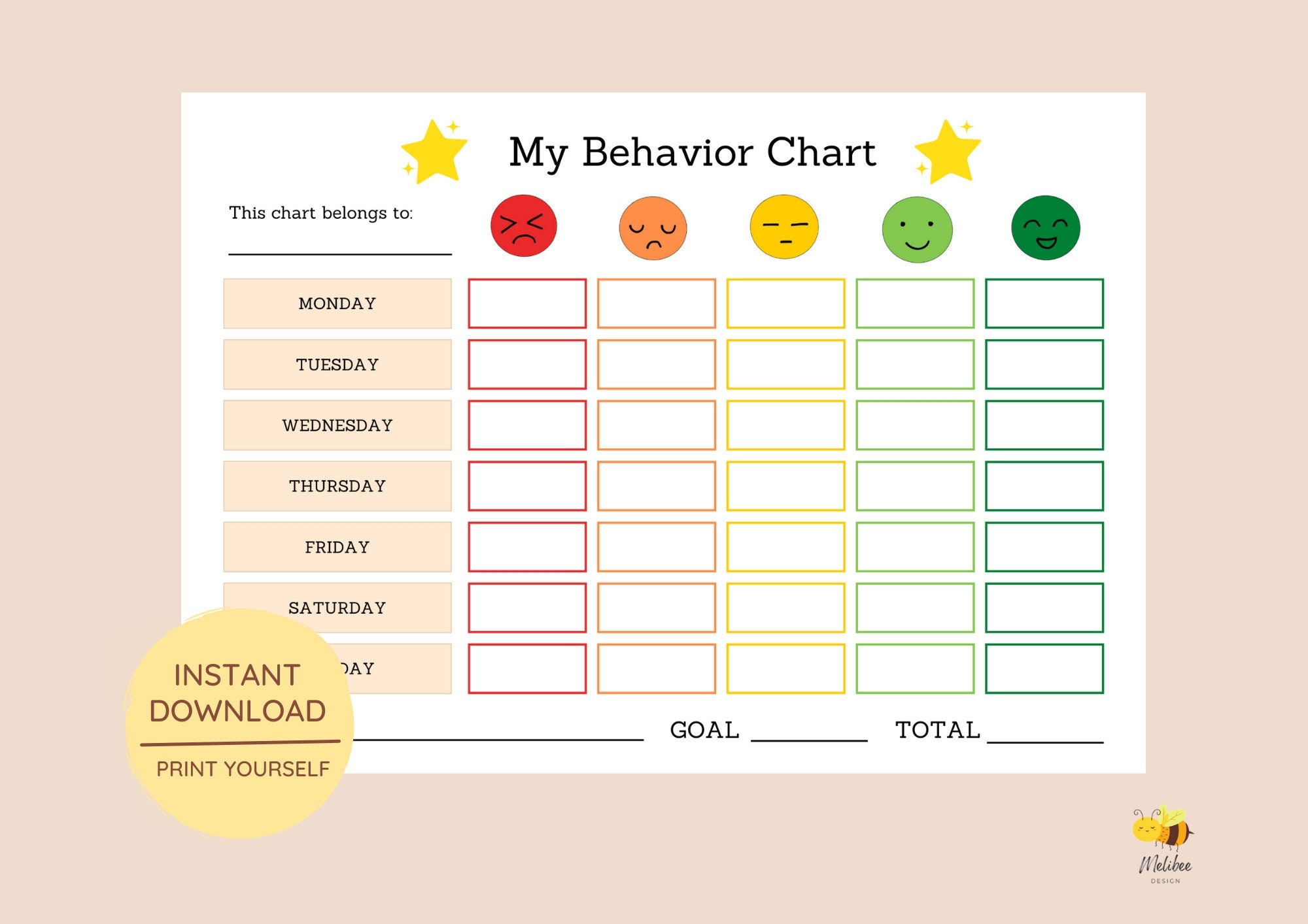 behavior charts printable