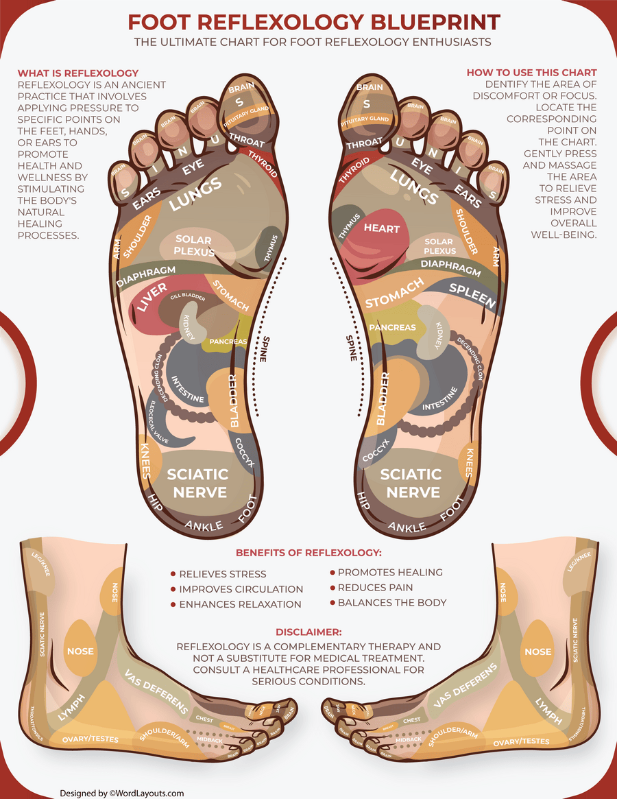 foot reflexology chart printable