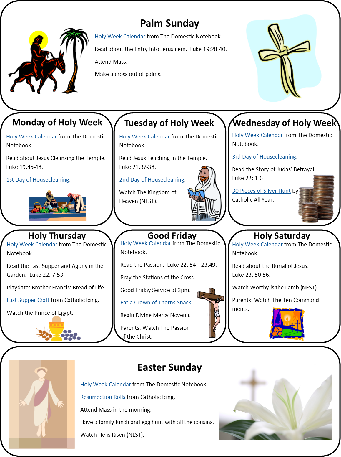 Printable Holy Week Timeline Printable Art Activities