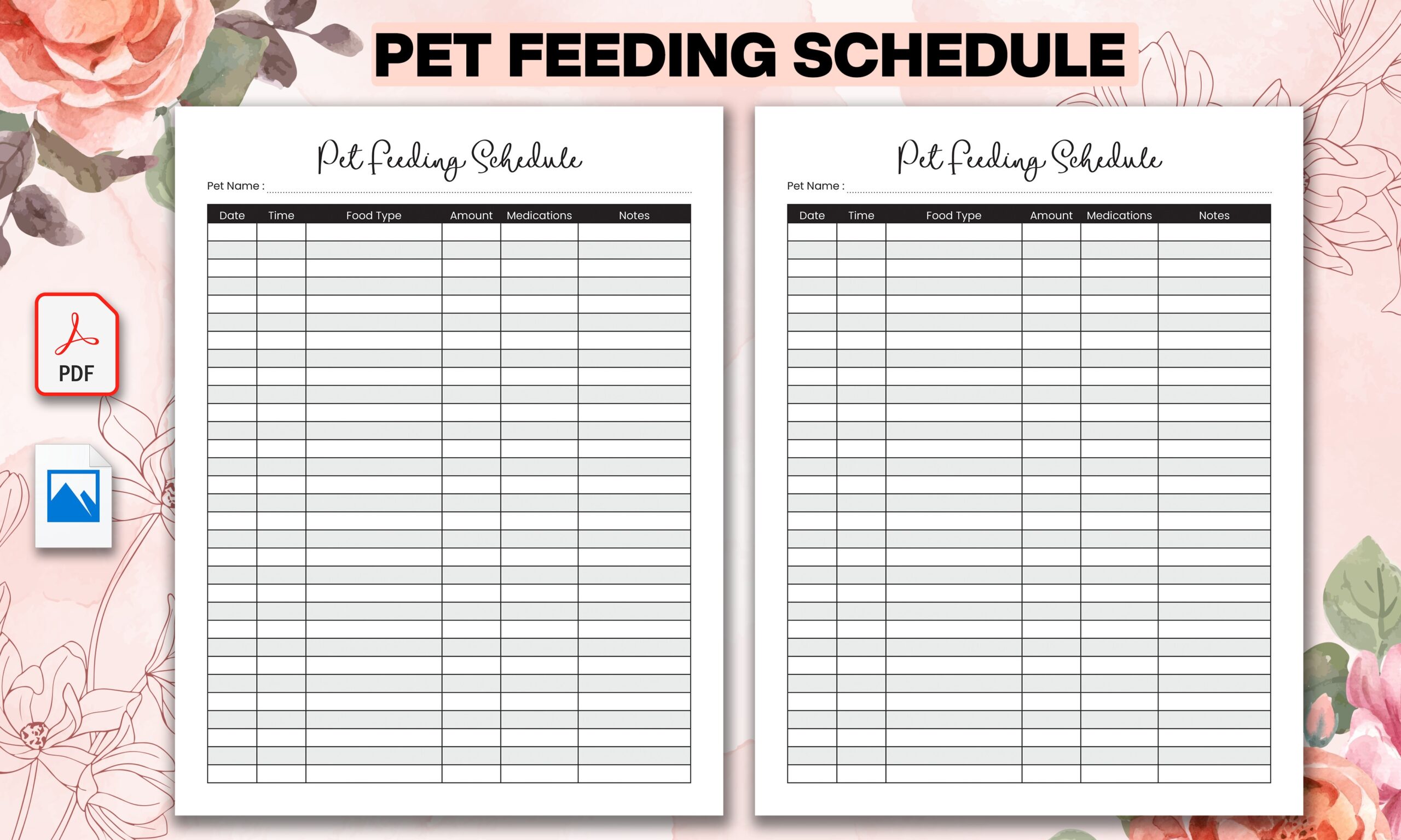 Printable Pet Feeding Schedule Graphic By Mehedi Hasan Creative Fabrica