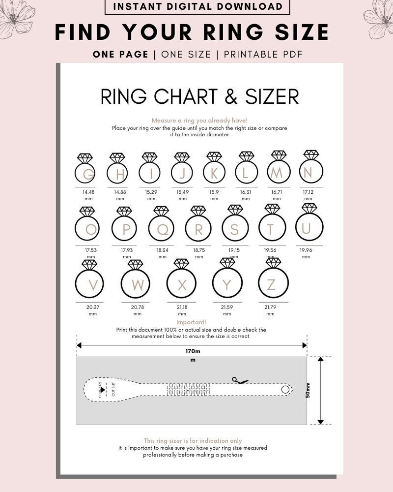 ring sizing chart printable