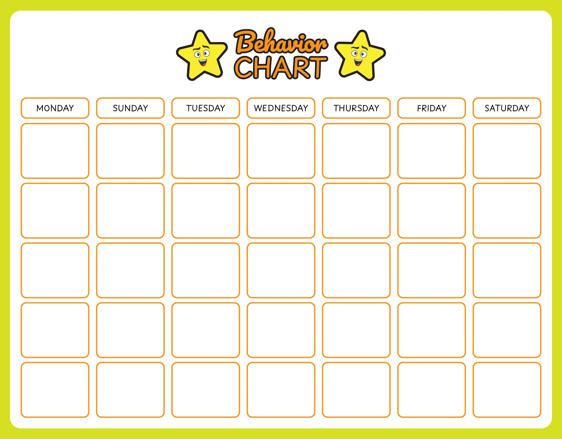 sticker reward chart printable