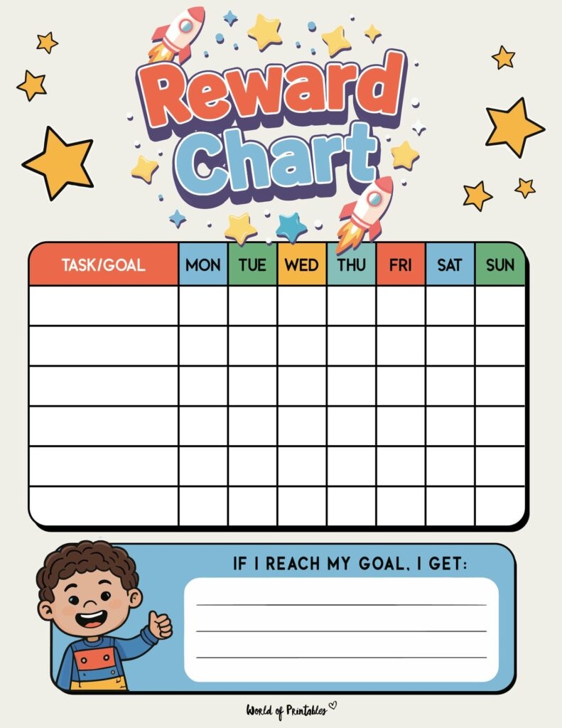 Rewards Chart Printable 20 Free Templates World Of Printables