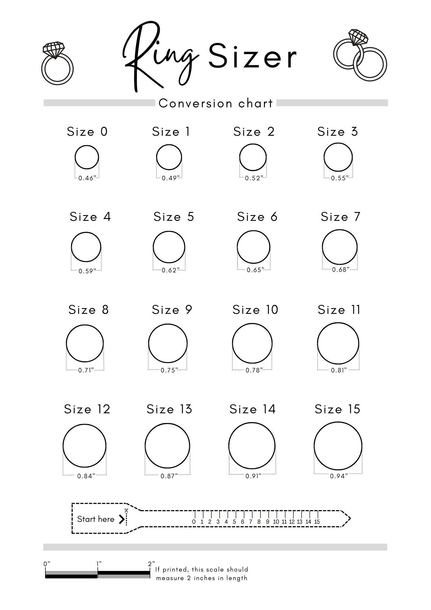 Ring Measurement Chart Shop On Pinterest