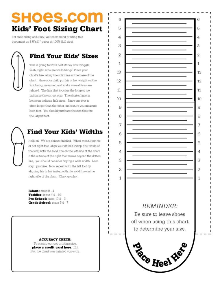 Size Conversion Chart Printable Foot Measurement Tool Foot Length Toddler Childrens Printable Foot Measure Uk Kids