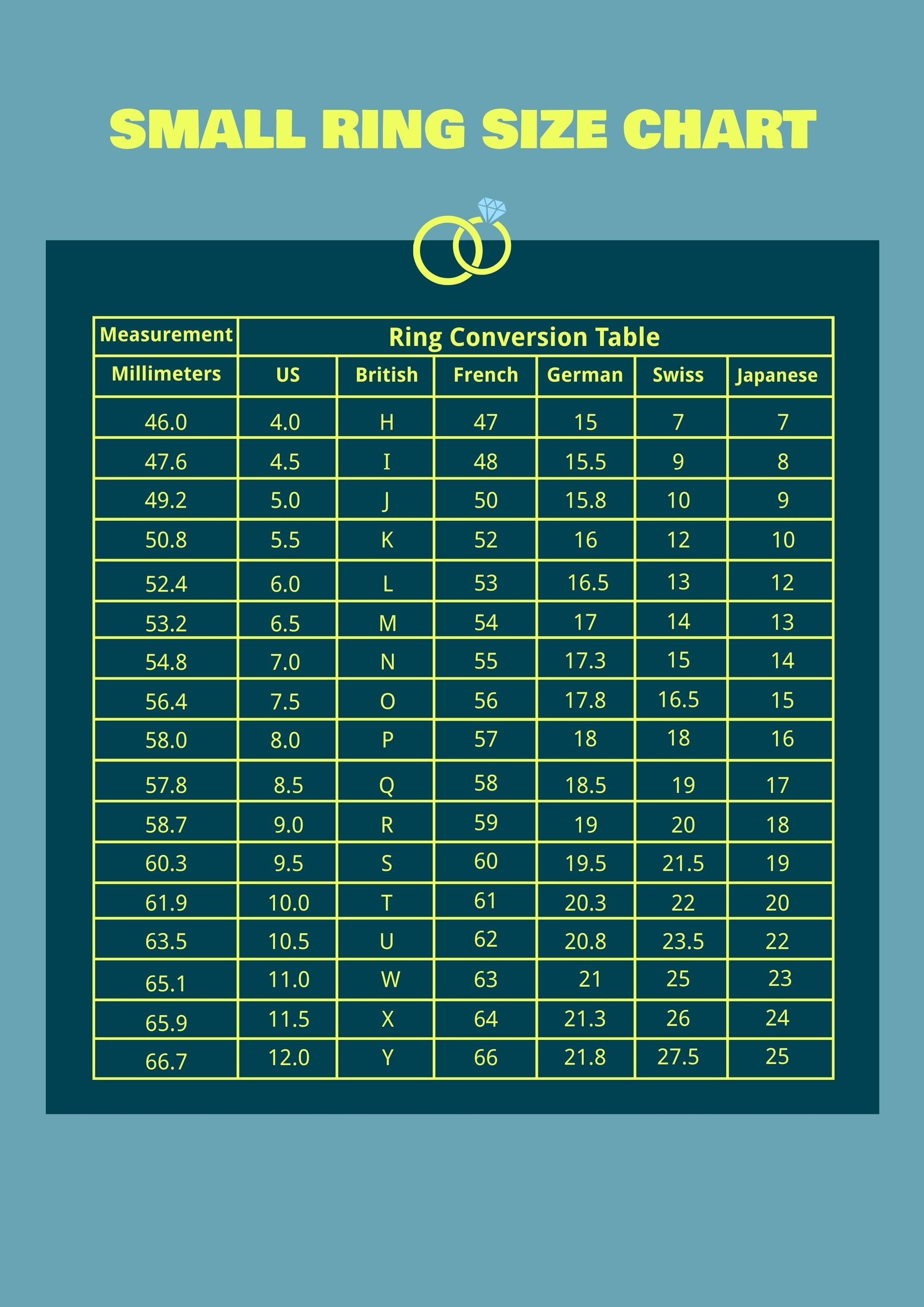 printable ring measurement chart