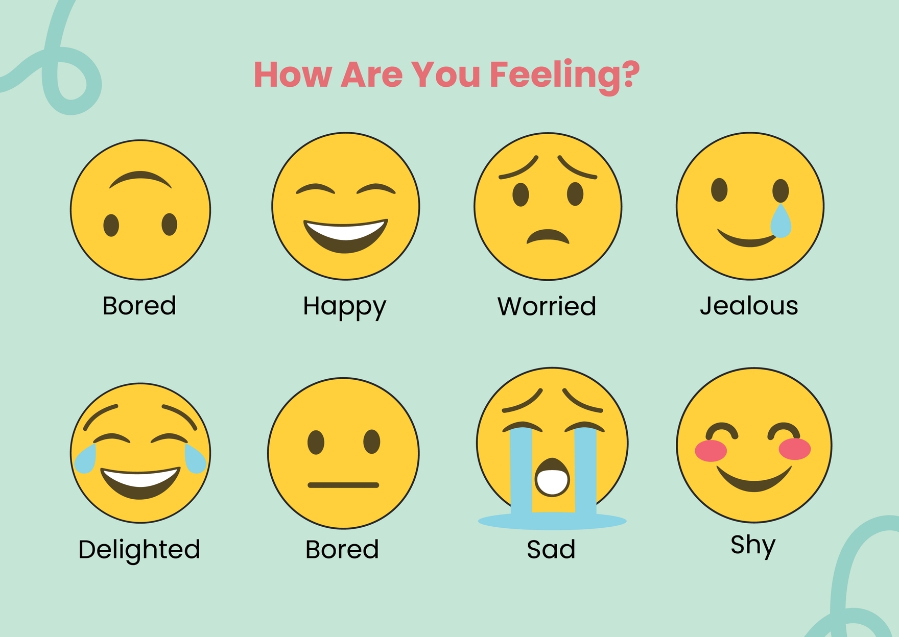 free printable emoji feelings chart