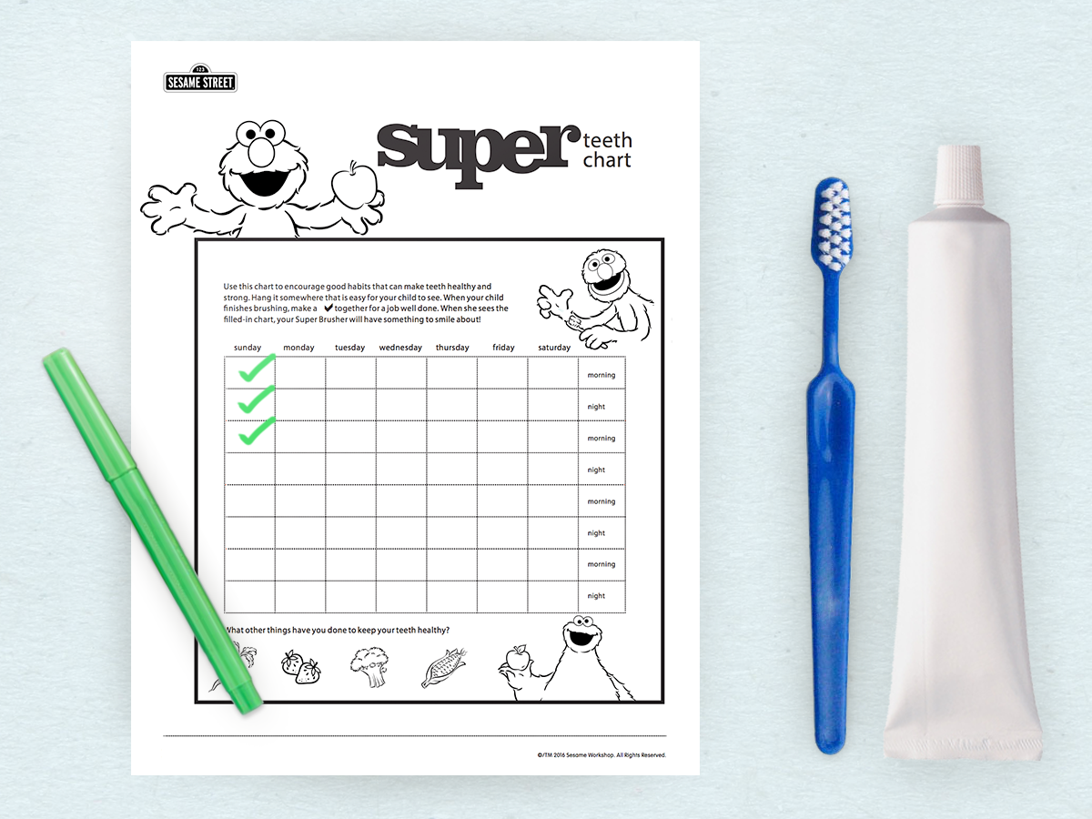 printable brush your teeth chart