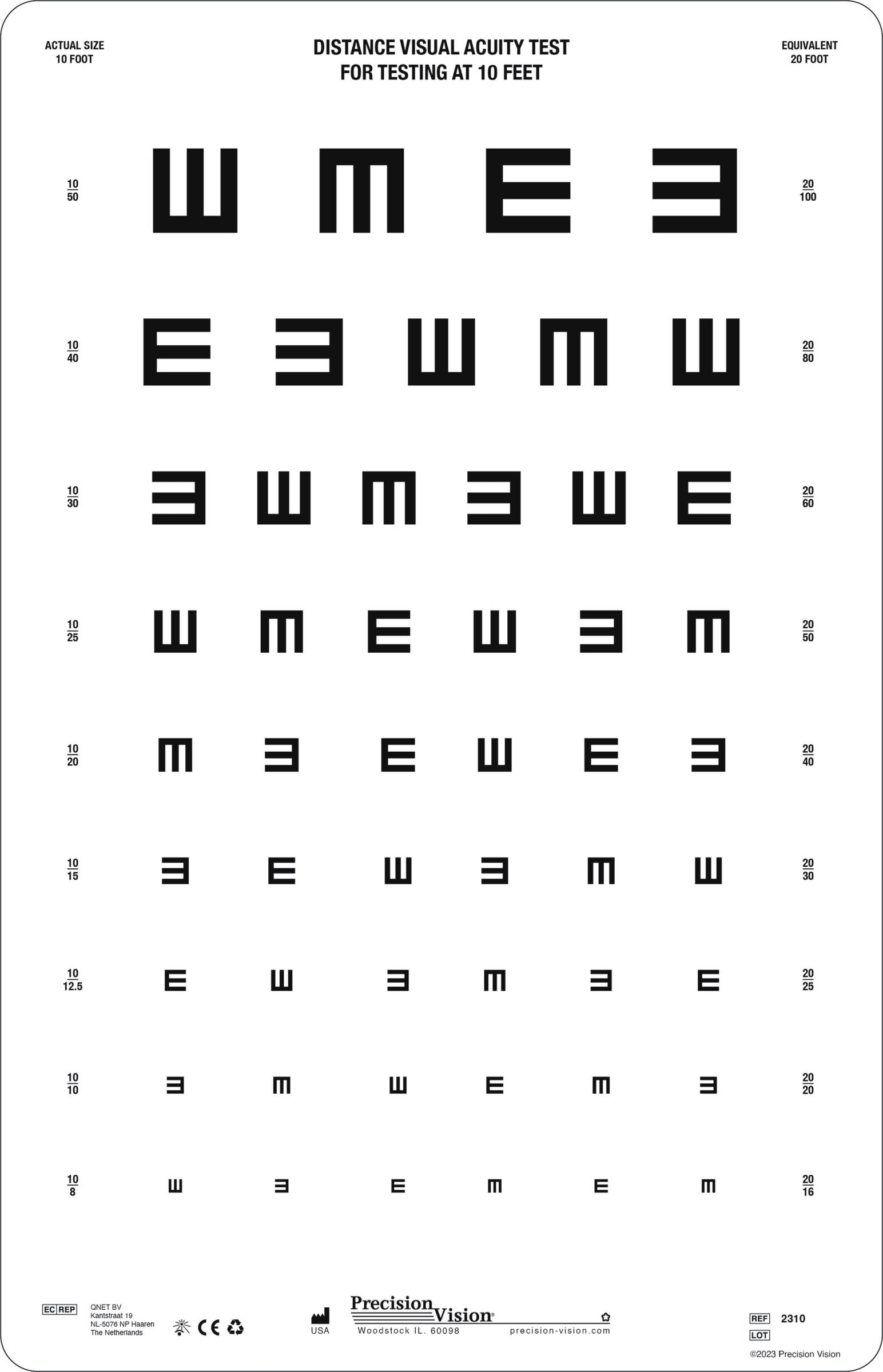 visual acuity chart printable