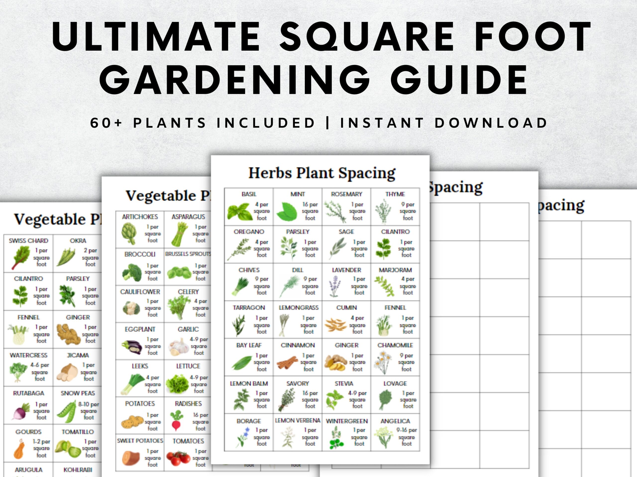 Ultimate Square Foot Gardening Guide Printable Grid Garden Planner Plant Planner Garden Organizer Plants Records Gardening Logbook Etsy