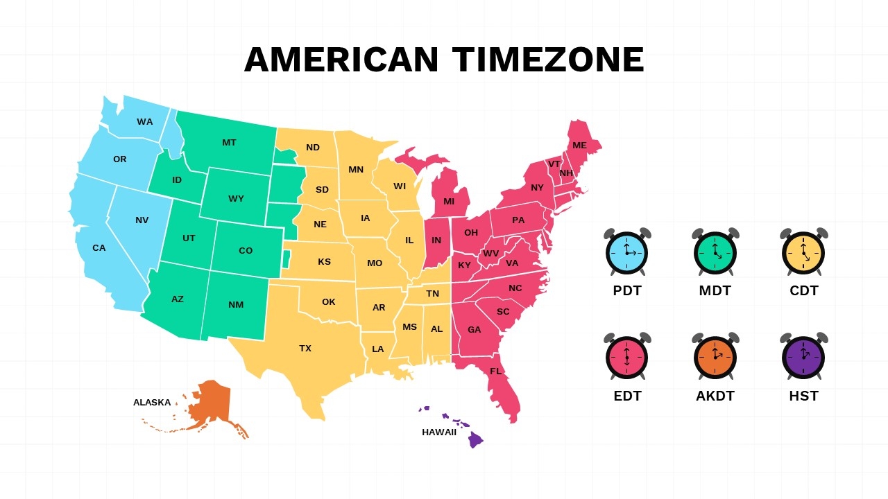 US Time Zone Map Template Find United States City Current Time