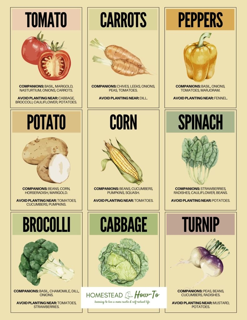 Vegetable Companion Planting Chart Free Printable 