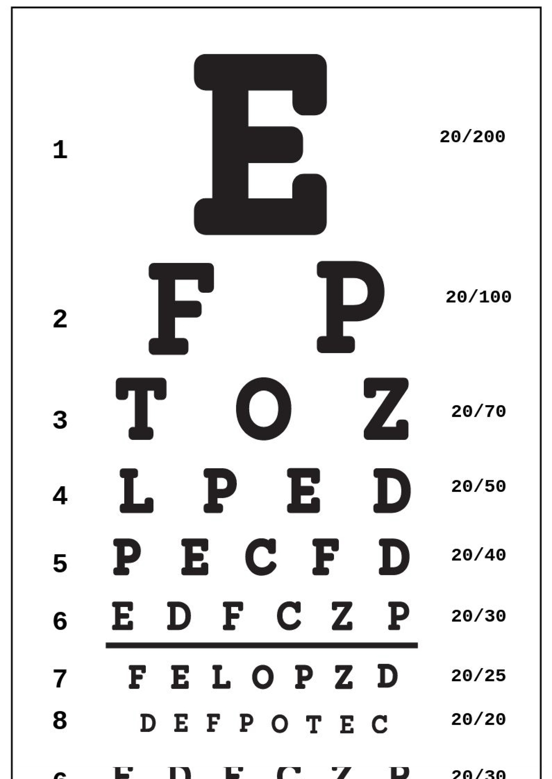 eye vision chart printable