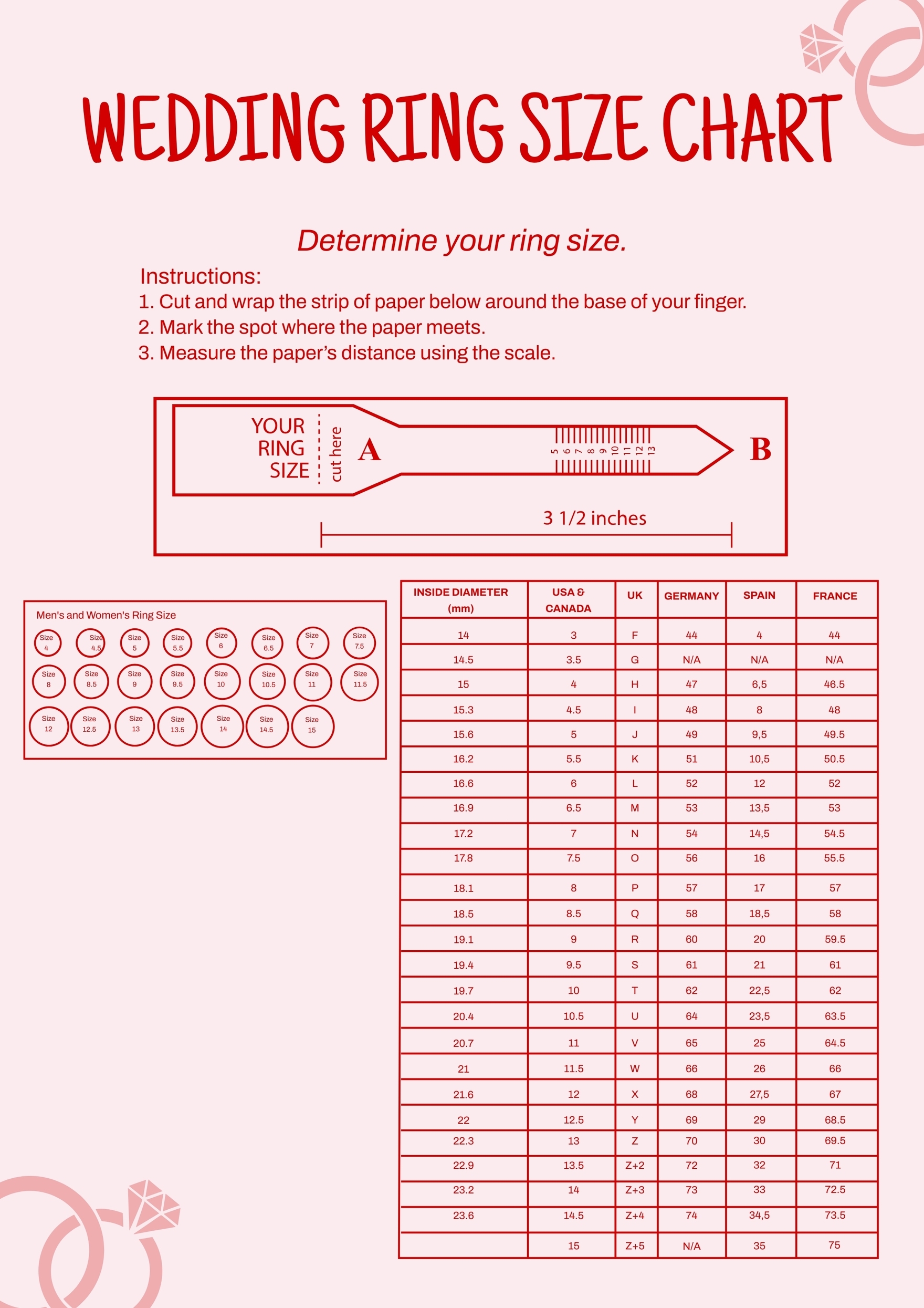 ring size chart printable pdf