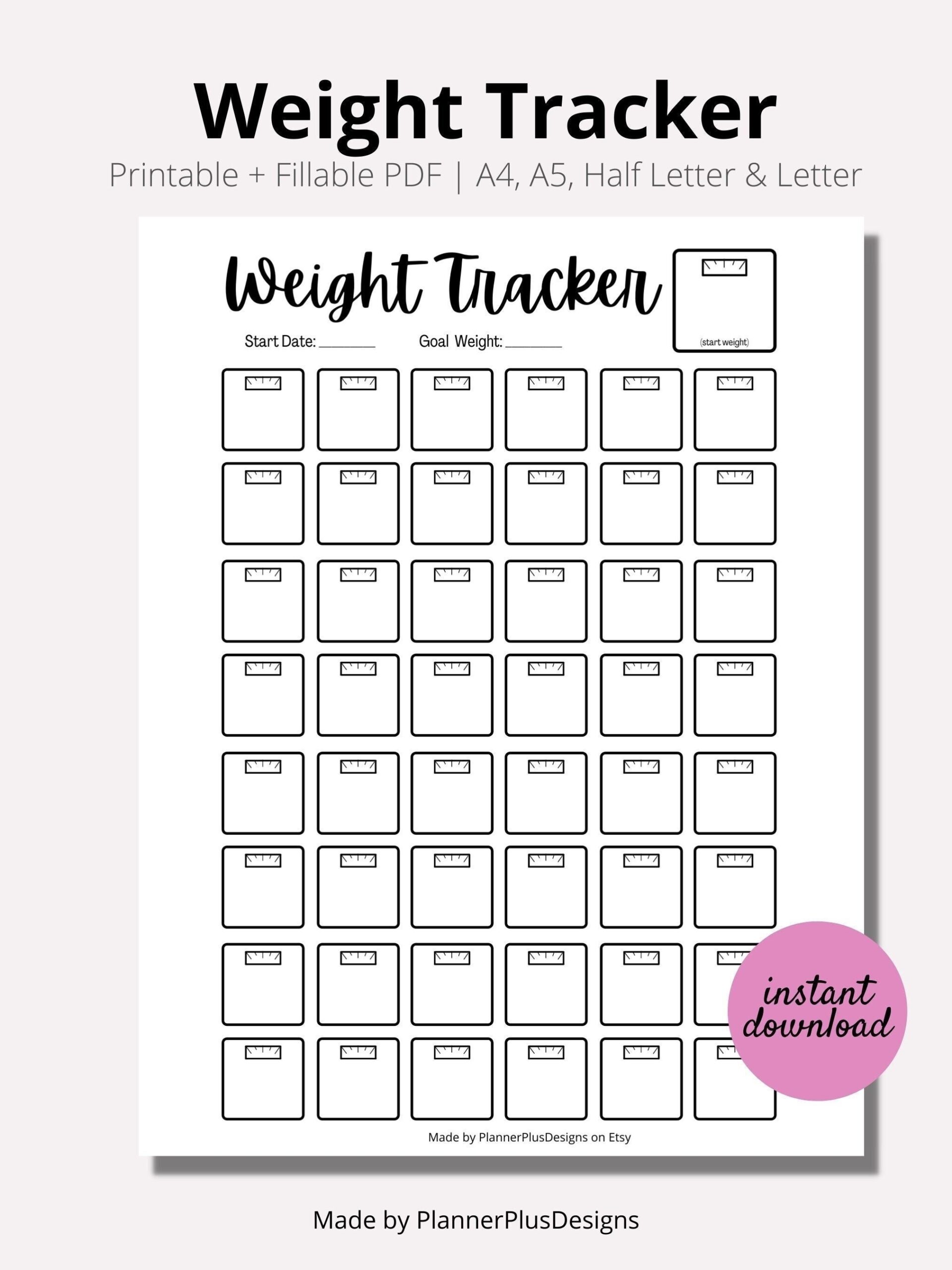 printable weight loss chart