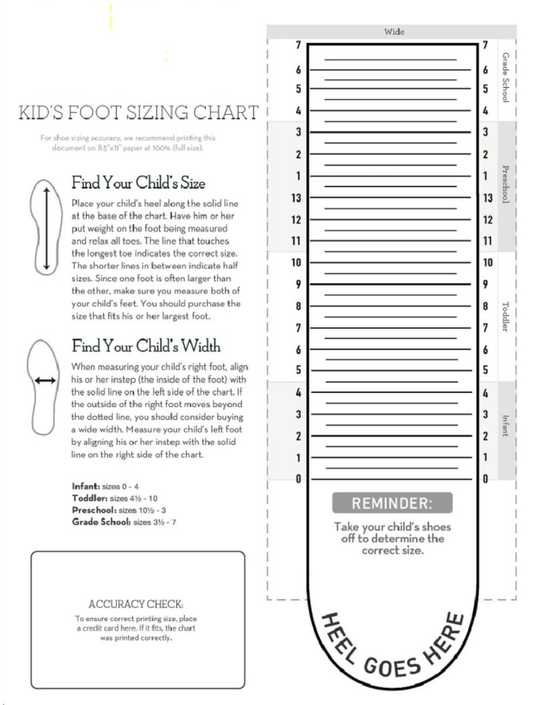 Wide Foot Sizing Chart Measurement Instructions Studocu