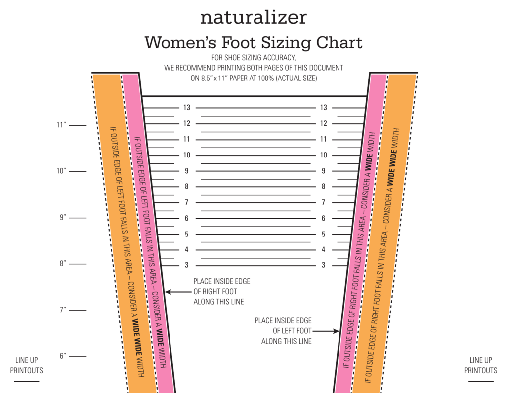 Women s Foot Sizing Chart For Accurate Shoe Fit